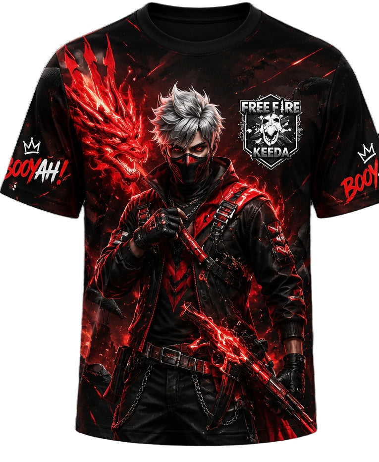 Free Fire Keeda Booyah Squad All-Over Print T-Shirt